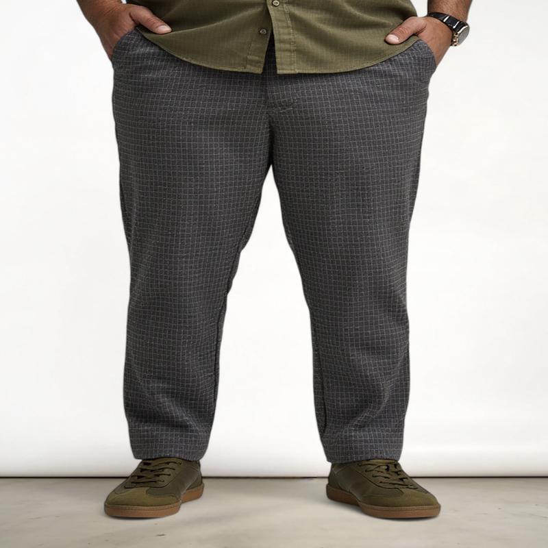 Grey Checks Plus Size Power-Stretch Pants