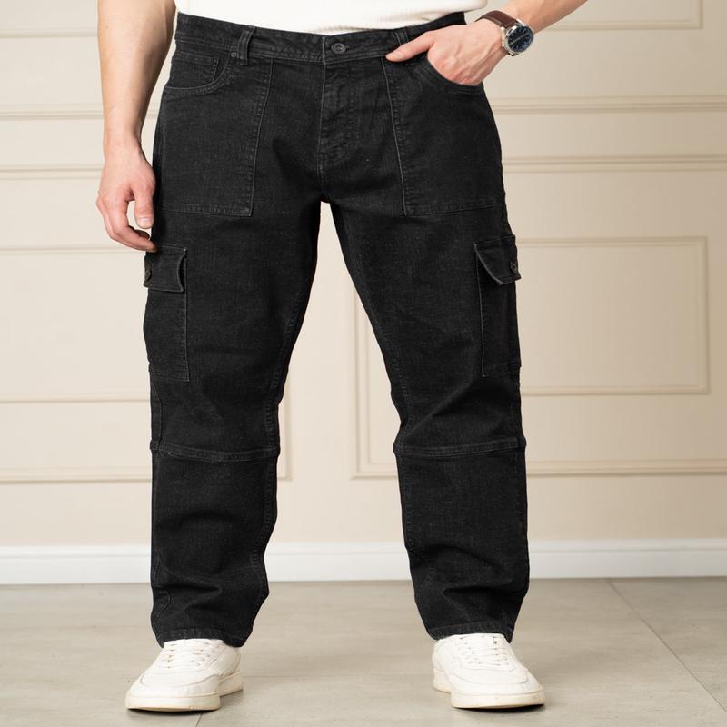 Ridge Black Relaxed Fit Denim Cargos