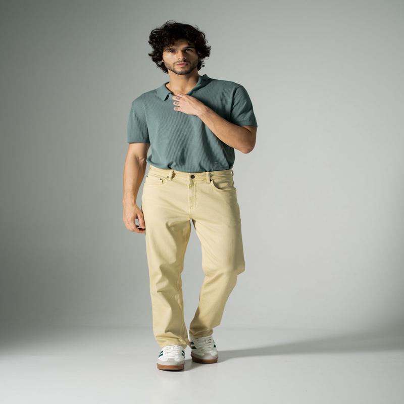 Sunbeam Beige Relaxed Fit Jeans