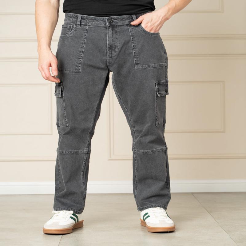 Trail Grey Relaxed Fit Denim Cargos