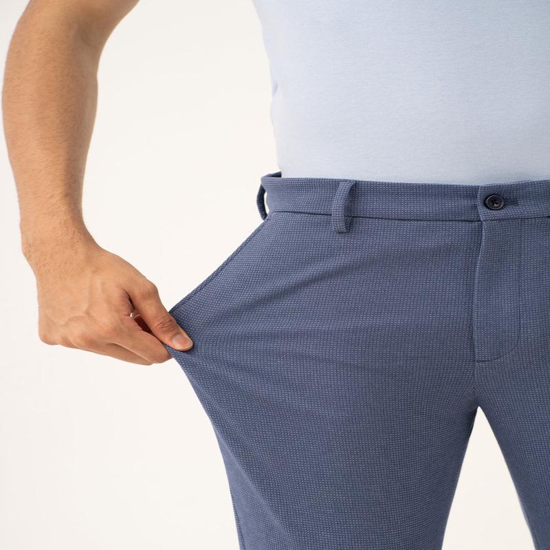 Echo Blue Waffle Textured Power-Stretch Pants