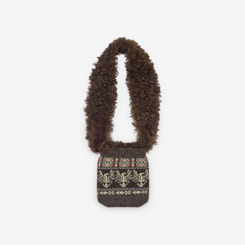 Oscar Ouyang - Mens Fair Isle Phoenix Knit Bag - (Brown)