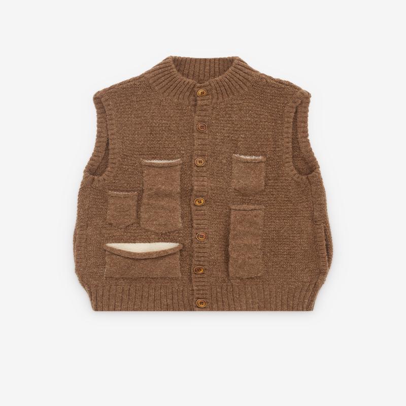 Oscar Ouyang - Mens Multi Pocket Vest - (Brown)