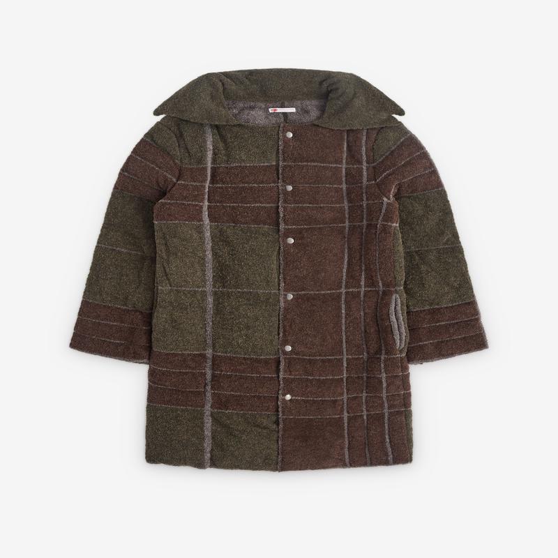 Oscar Ouyang - Mens Tartan Puffer Coat - (Green)