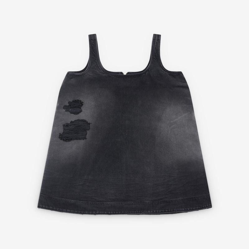Simone Rocha - Women's A-Line Denim Mini Dress - (Black Denim)