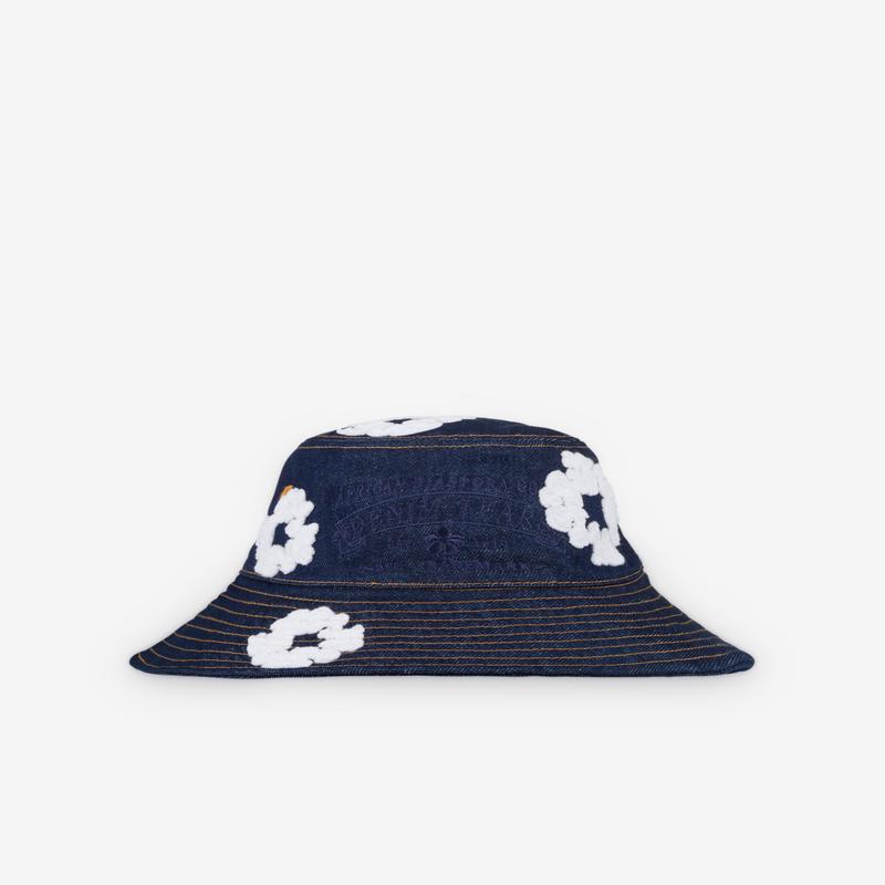 Denim Tears - Mens Denim Wreath Bucket Hat - (Washed Indigo)