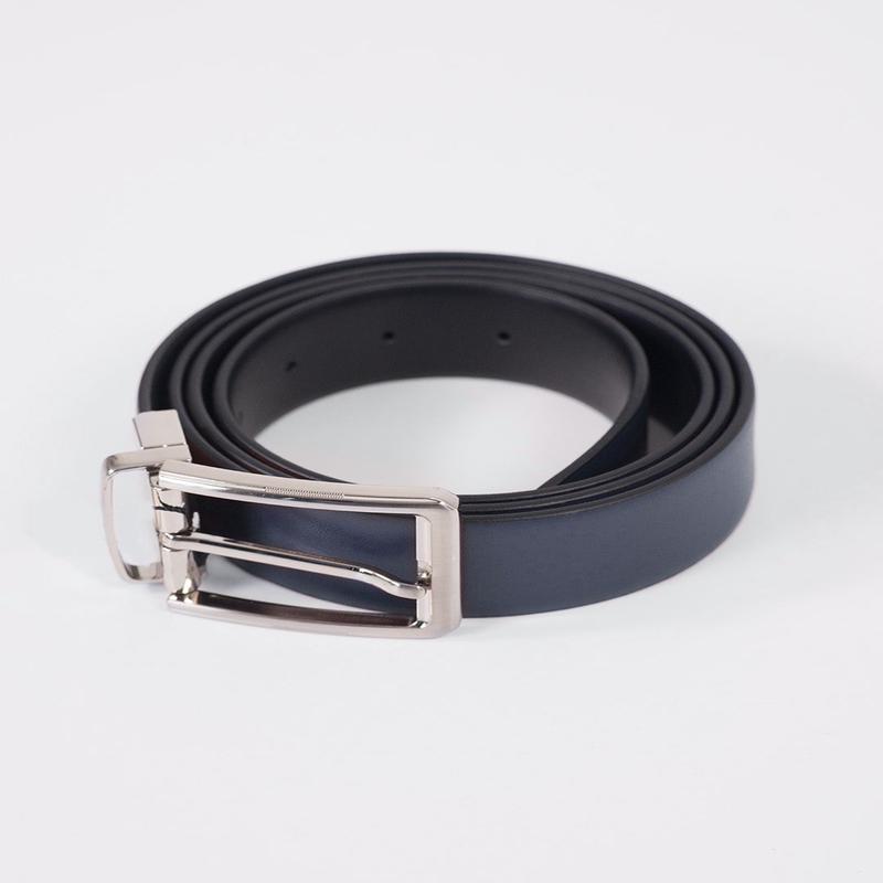 Mystic Blue Leather Reversible Belt