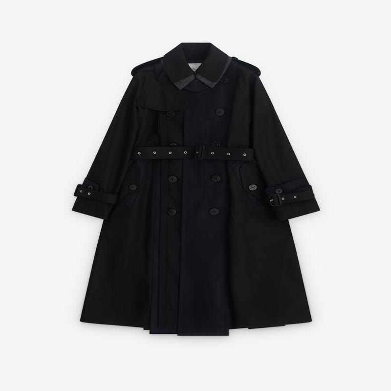 sacai - Womens Cotton Gabardine Coat - (Navy)