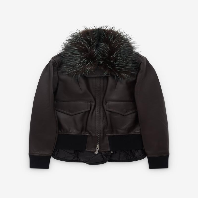 Sacai - Womens Leather Blouson - (Brown)