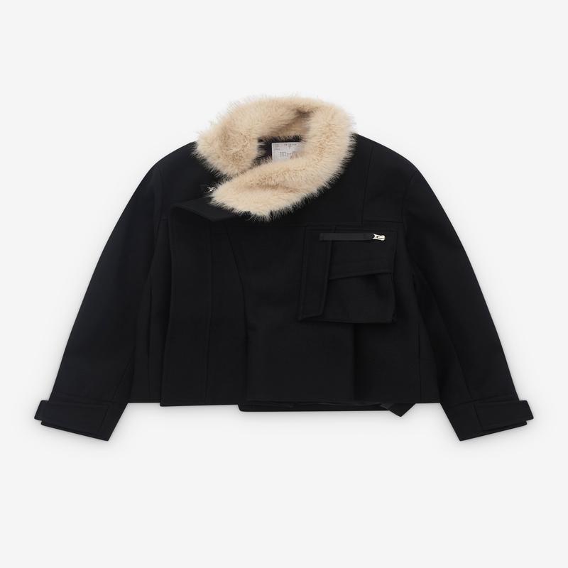 sacai - Womens Wool Melton Blouson - (Black)