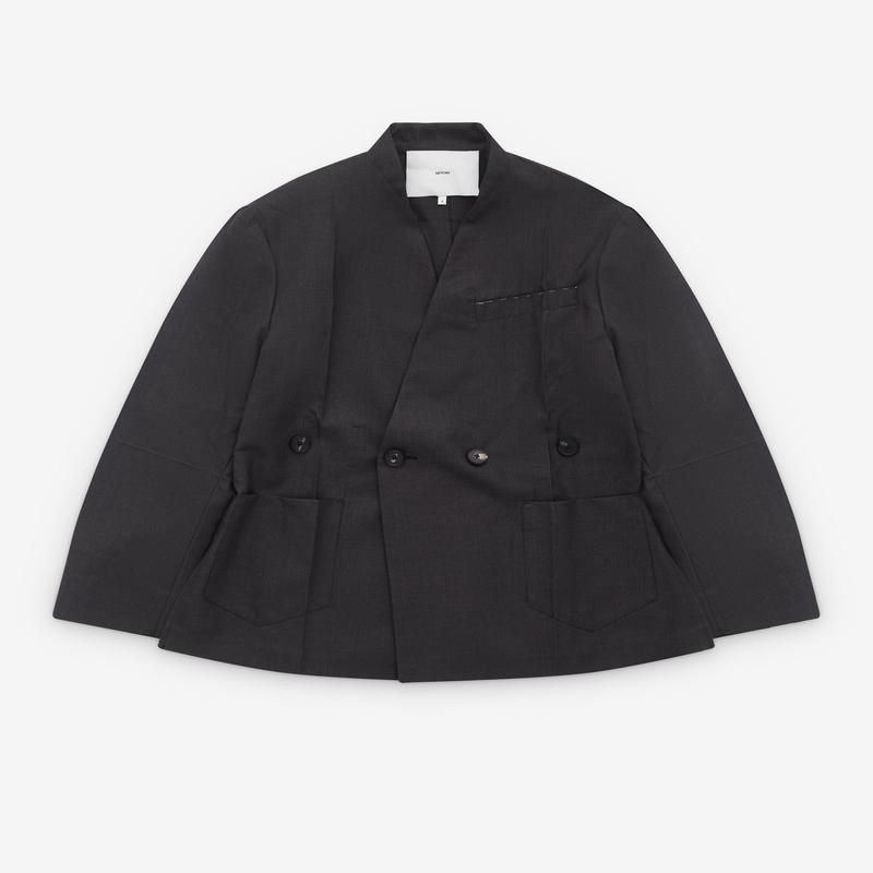 Setchu - Womens No Lapel Origami Jacket - (Gray)