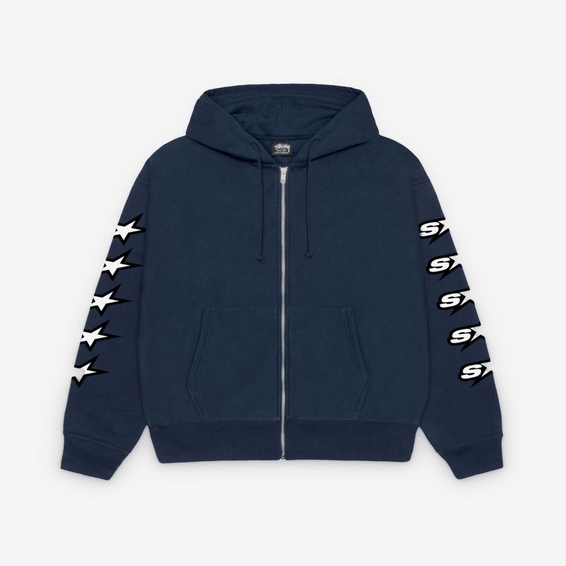 Stssy - Mens Speedway Zip Hood - (Navy)