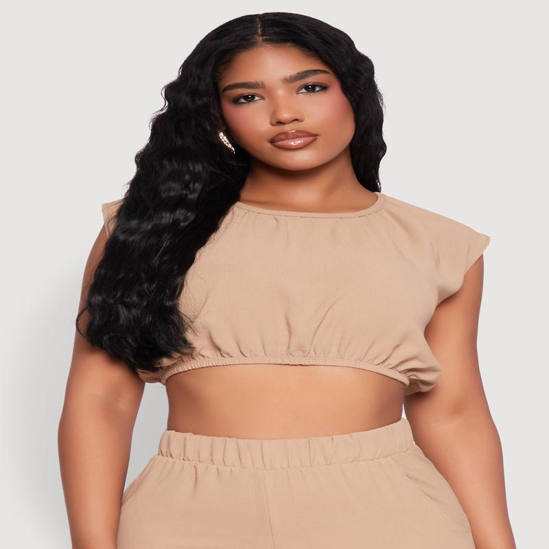 Airy Dolman Sleeve Crop Top