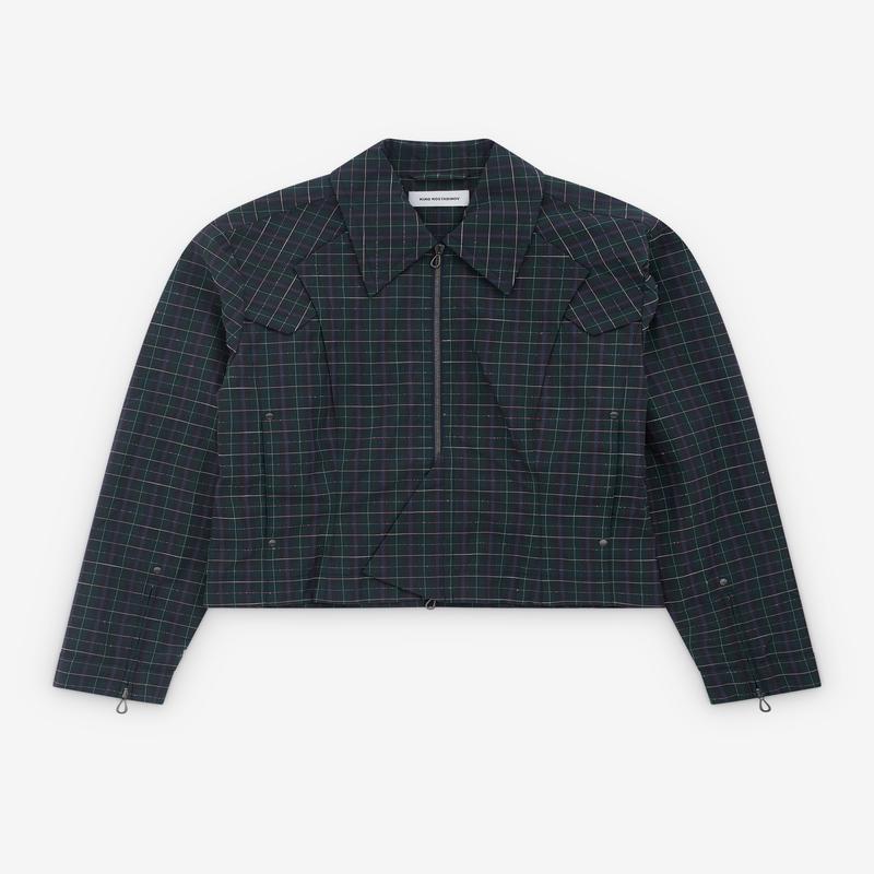 Kiko Kostadinov - Mens Kraner Cropped Blouson - (Forest Check)