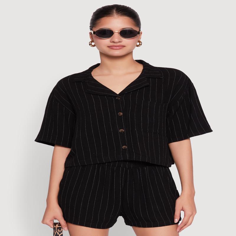 Linen Pinstripe Shirt