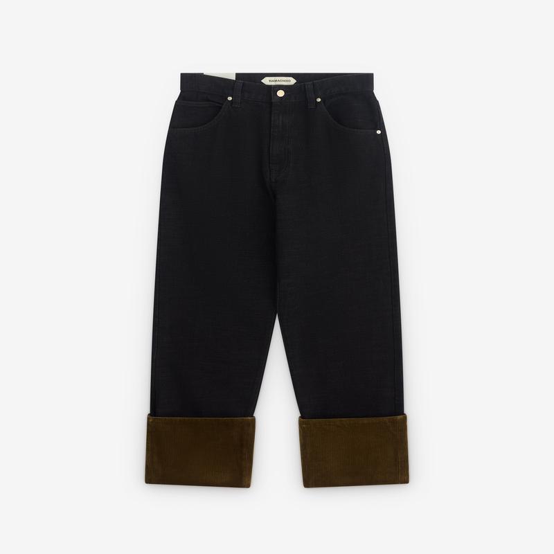 Namacheko - Mens Allenby Jeans With Corduroy - (Nero Tabacco)