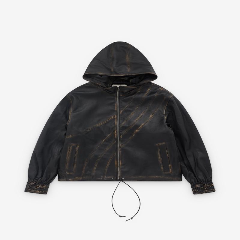 Namacheko - Mens Turenne Leather Track Jacket - (Black)