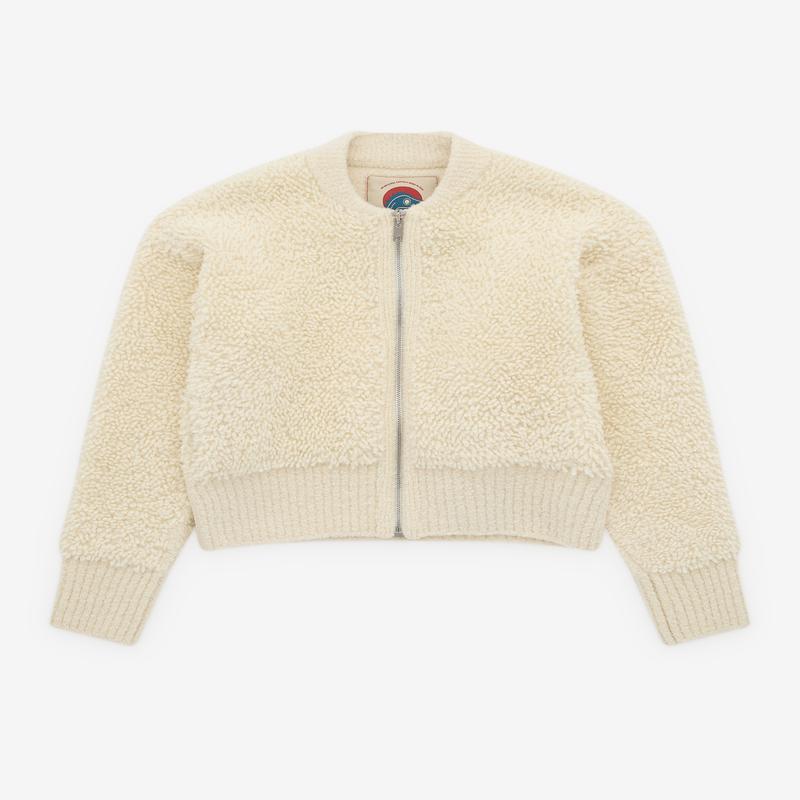 Bottega Veneta - Womens Wool Loop Rib Cardigan - (Chalk)