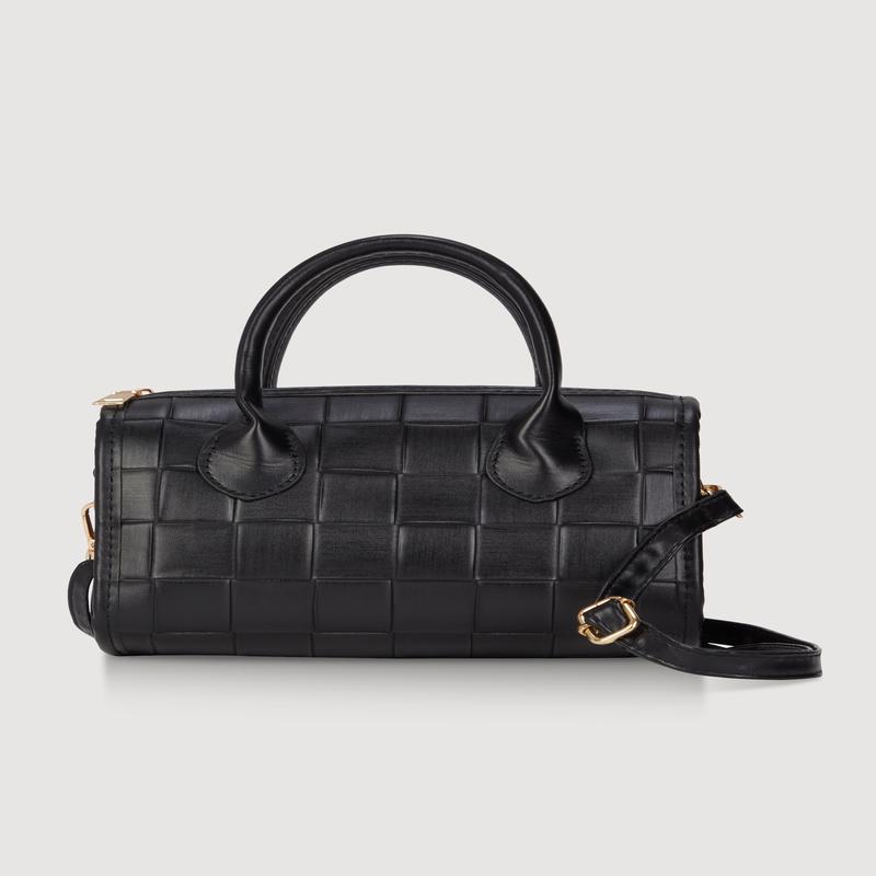 Metallic Faux Leather Crossbody Bag with Removable Strap