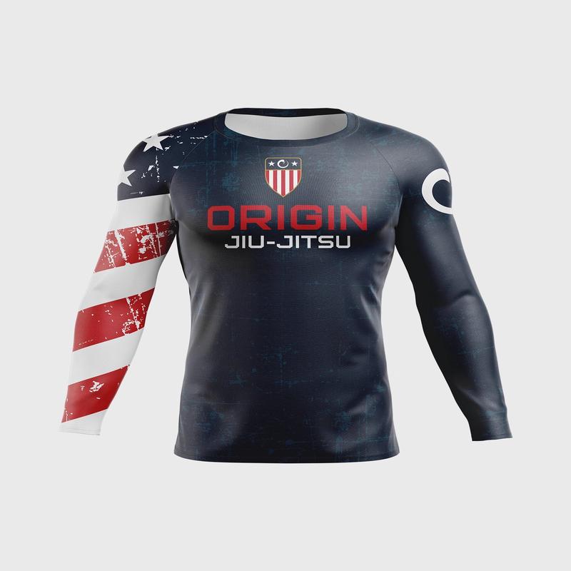 USA FLAG LS COMPRESSION FIT RASHGUARD