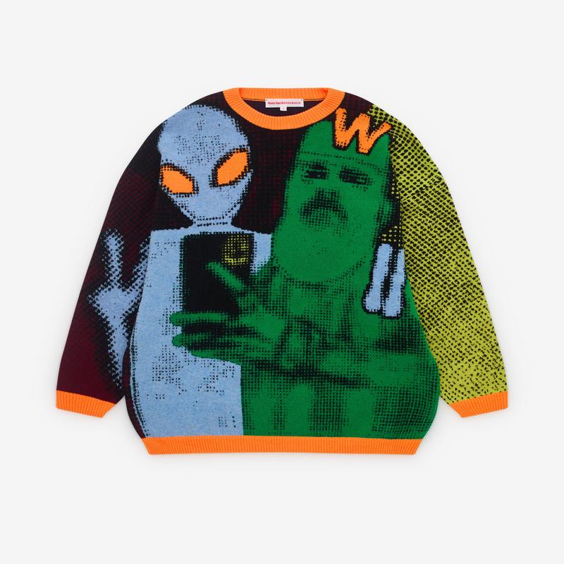 Walter Van Beirendonck - Mens We Come In Peace Knit - (Multi)