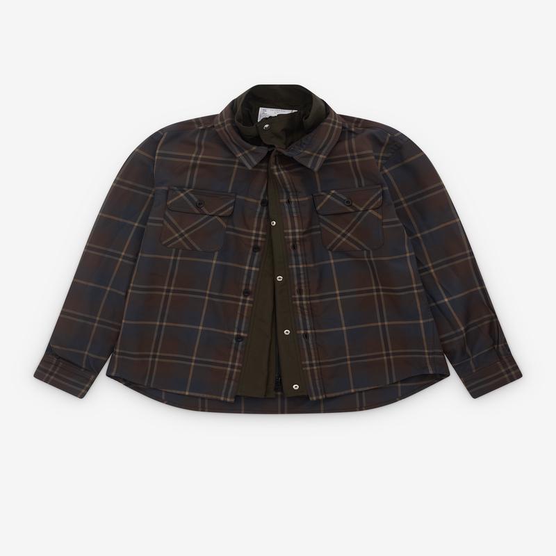 sacai - Mens Plaid Shirt - (Brown Plaid)
