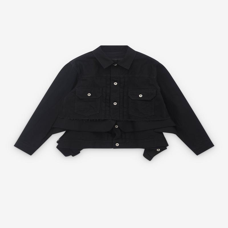 Sacai - Womens Denim Wool Melton Jacket - (Black)