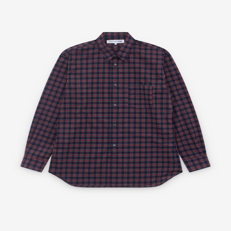 CDG Shirt - Mens Check Shirt - (Red/Navy)