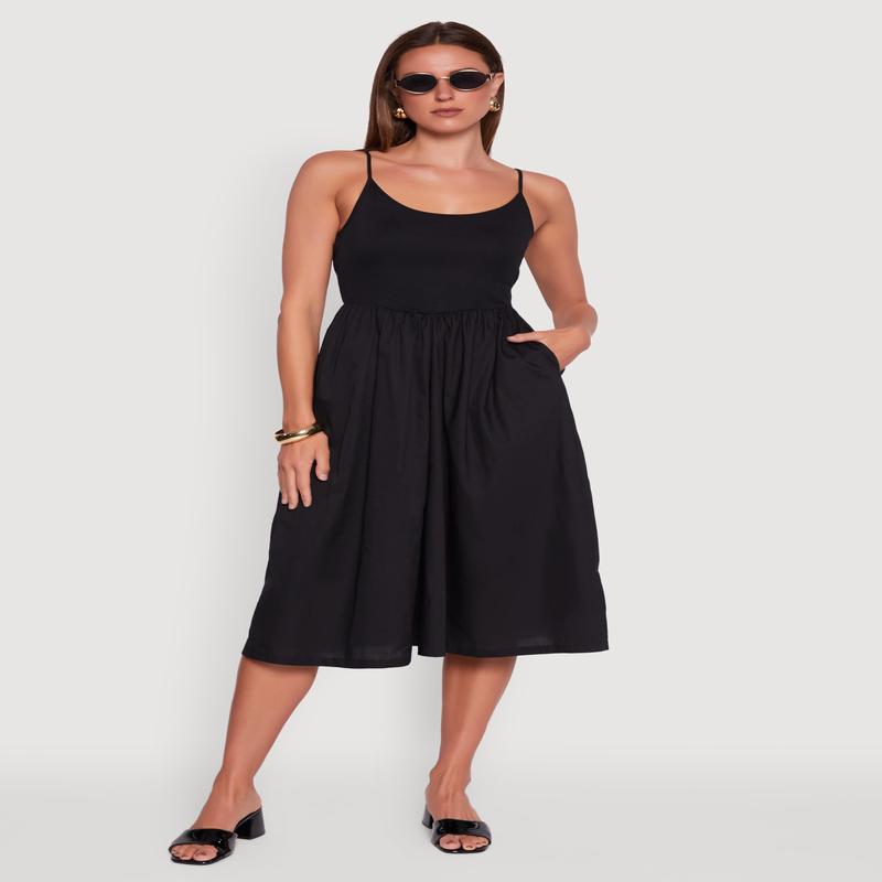 Chic Ribbed Knit Sleeveless Skater Dress