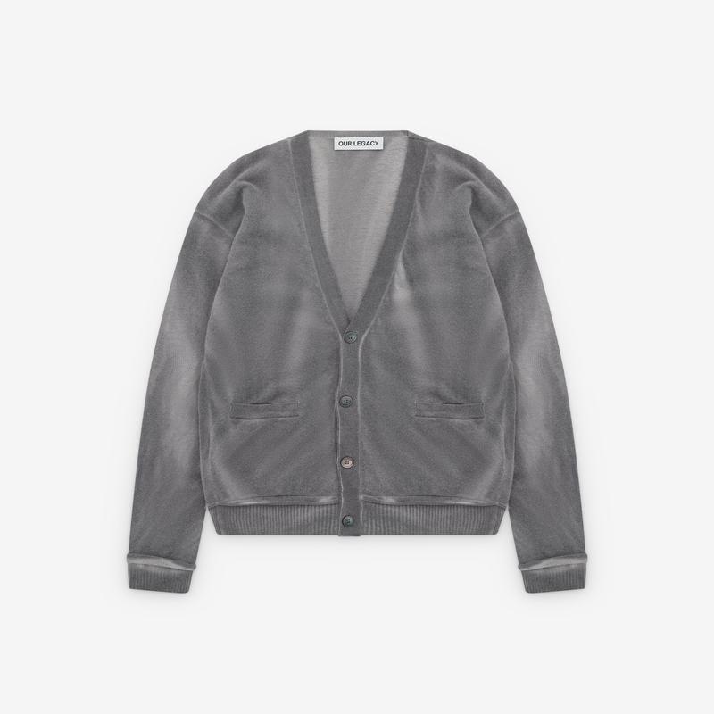 Our Legacy - Mens Parallel Cardigan - (Grey Spray Dye Cherub Wool)