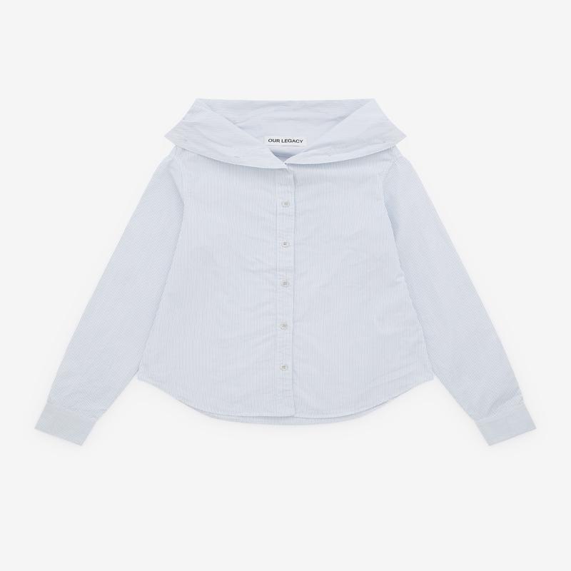 Our Legacy - Womens Kaonashi Shirt - (Diner Pinstripe Super Poplin)