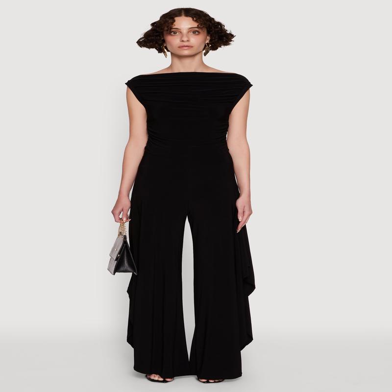 Palazzo Pants with Wide Leg and Asymmetrical Design