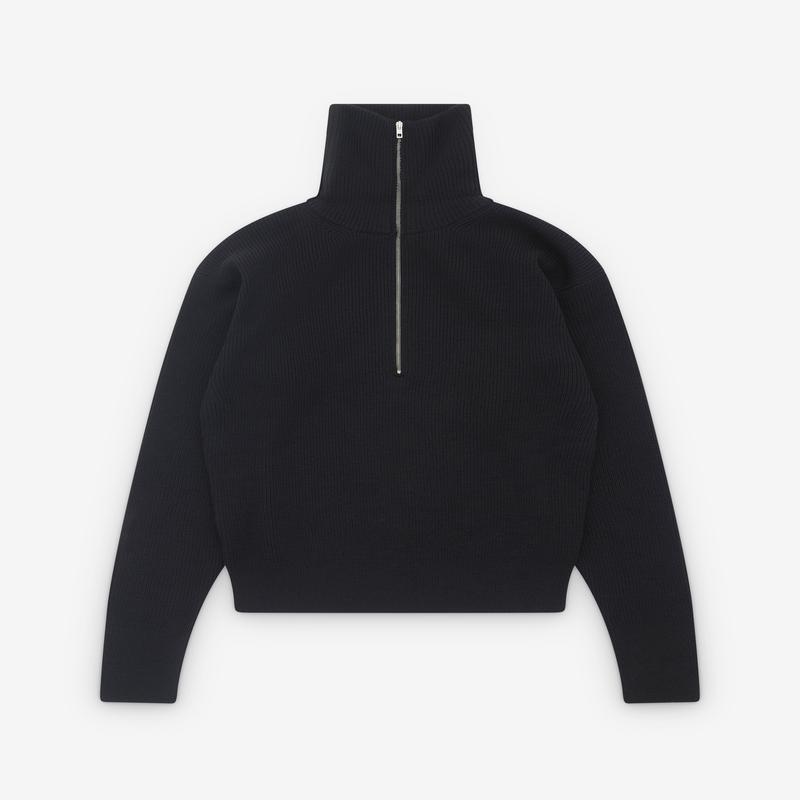 Lemaire - Mens Half Zip Sweater - (Black)