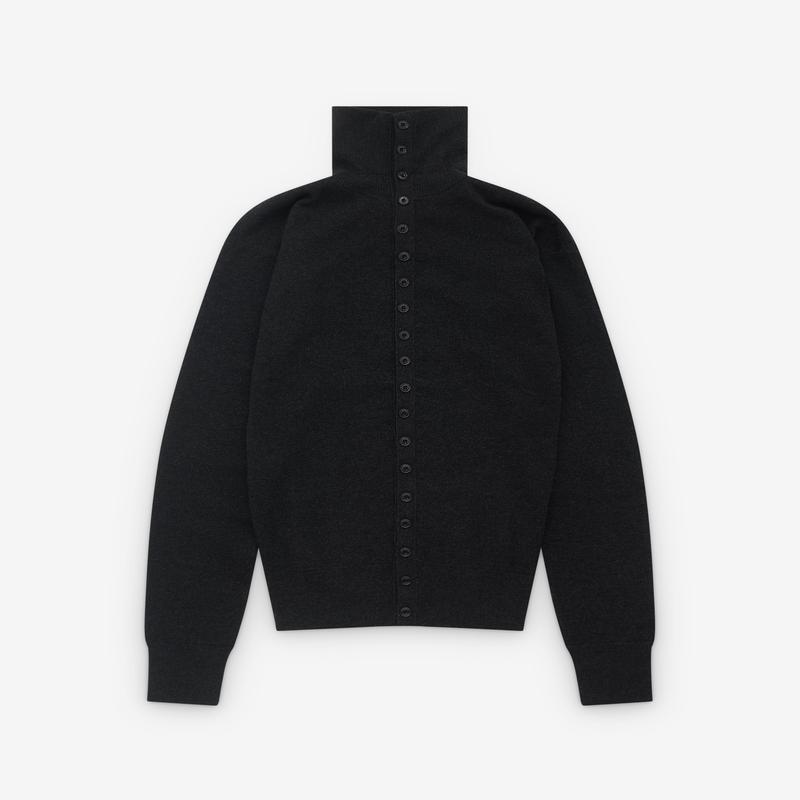 Lemaire - Womens Buttoned Fitted Cardigan - (Anthracite Melange)