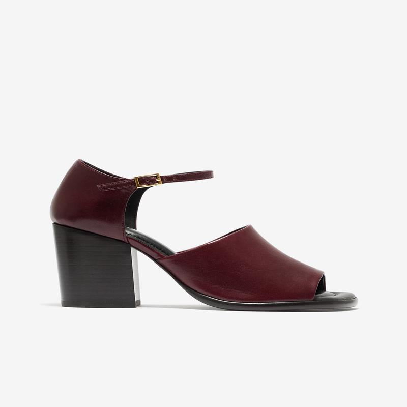 Lemaire - Womens Square Heeled Sandals 80 - (Burgundy)