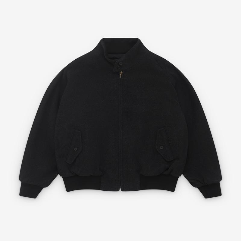 A.Presse - Mens Silk Cashmere Tweed Harrington Jacket - (Charcoal)