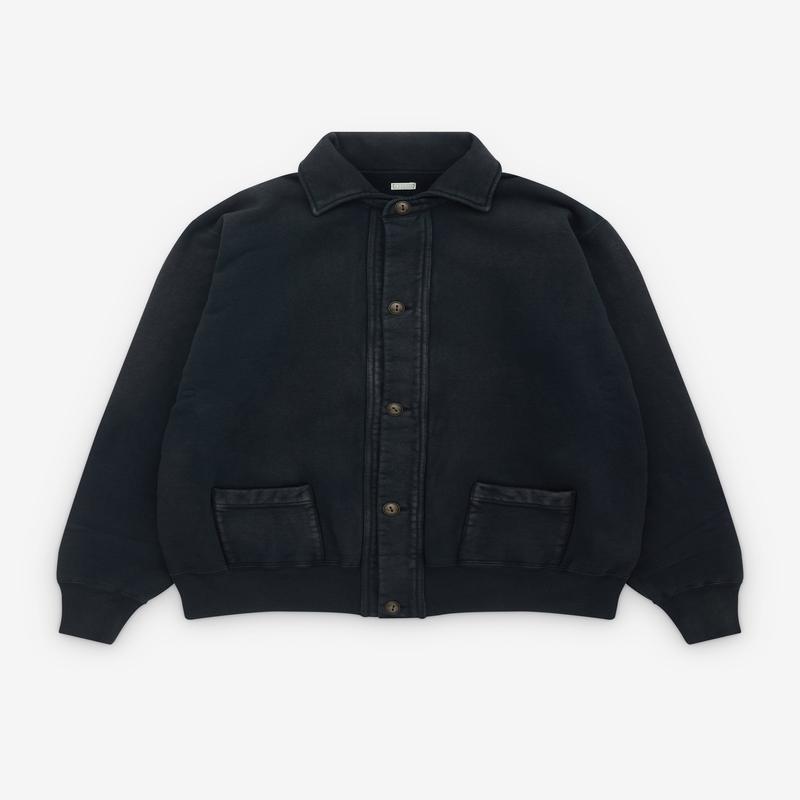 A.Presse - Mens Vintage Sweat Cardigan - (Black)