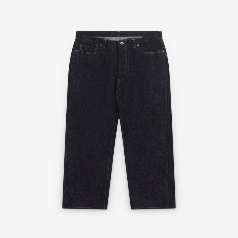 A.Presse - Mens Washed Denim Wide Pants - (Indigo)