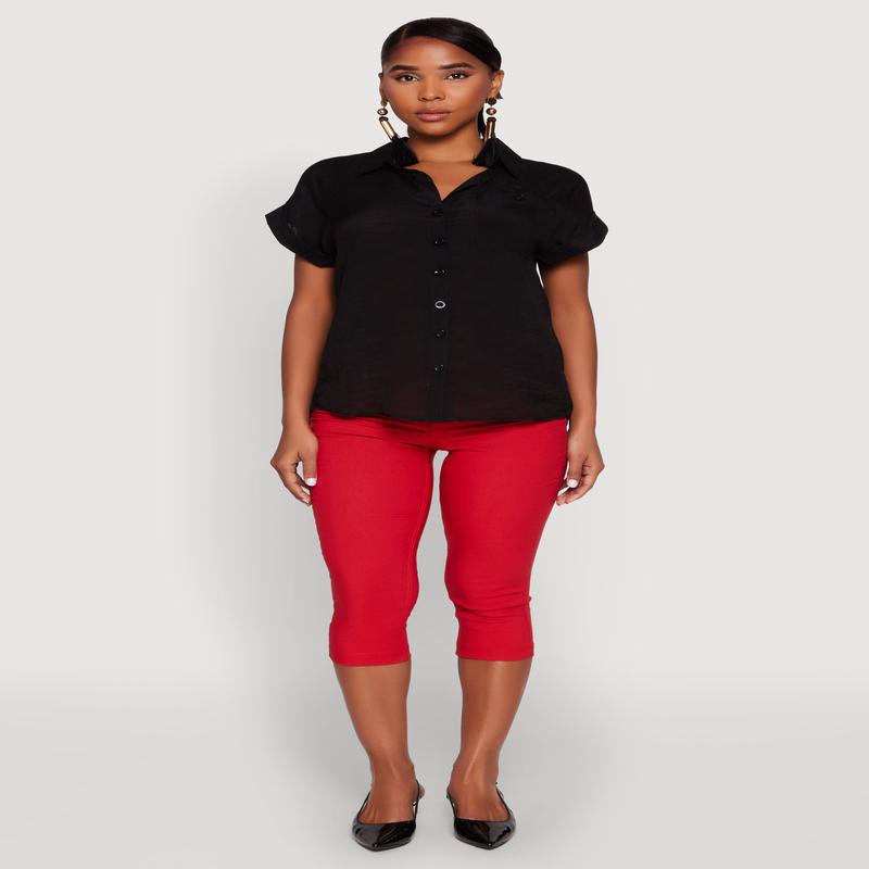 Fixed Cuff Button Front Shirt