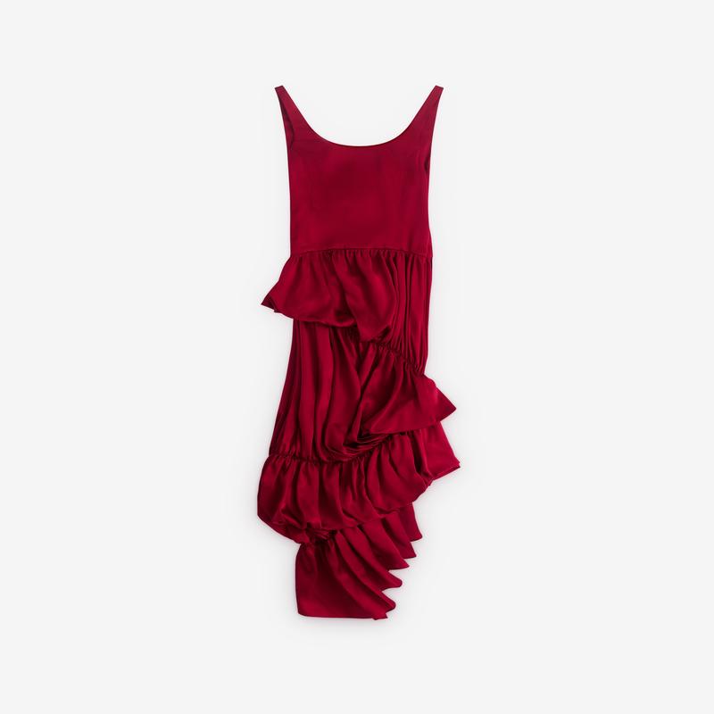 Pauline Dujancourt - Womens Gathered Silk Dress - (Red)