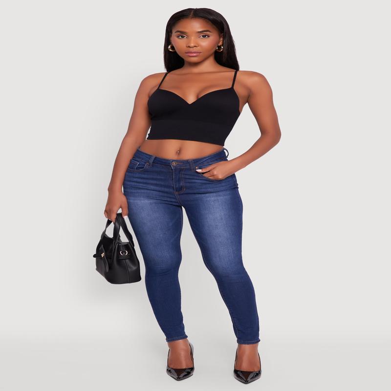 Seamless Cropped Padded Shelf Bra Cami