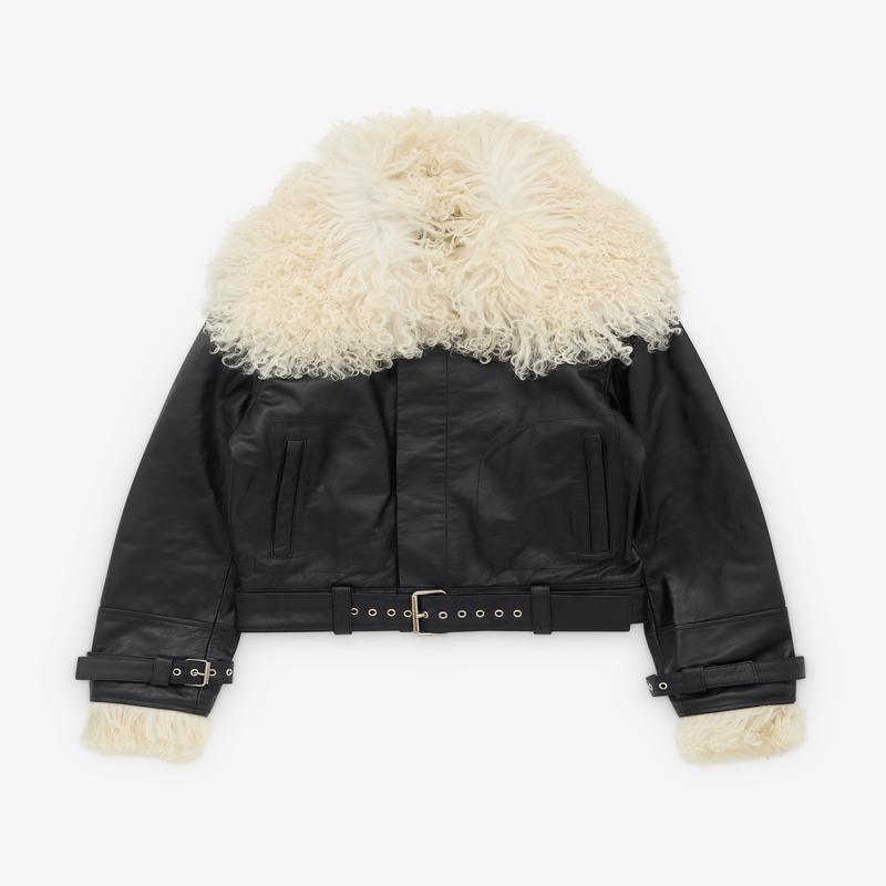 Wales Bonner - Womens Bridge Leather Jacket - (Black)