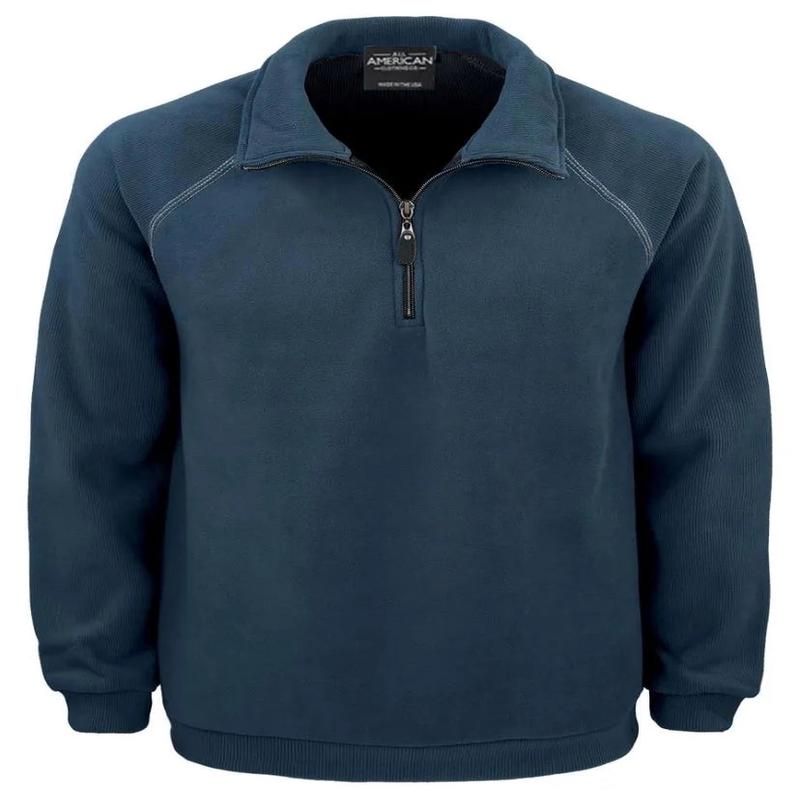 Mens Corduroy Fleece Quarter-Zip Pullover