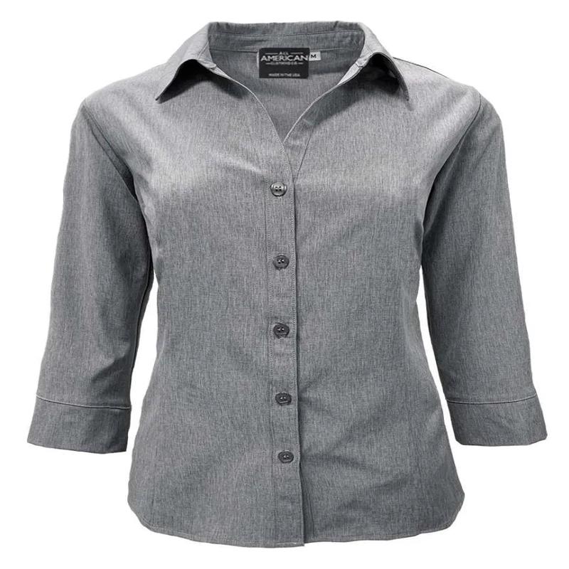 Womens 3/4 Sleeve Stretch Dress Shirt