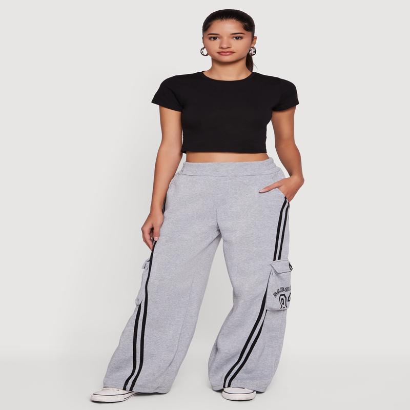 Brooklyn 83 Graphic Varsity Stripe Cargo Sweatpants