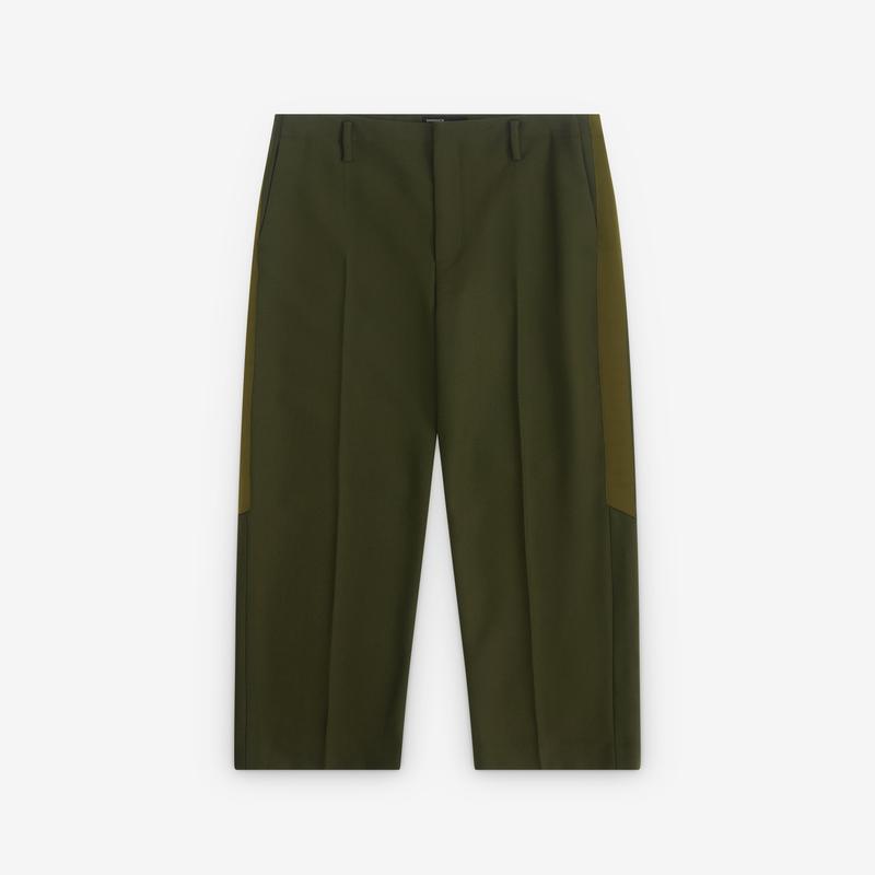 Derrick - Mens Broken Stripe Suit Trouser - (Olive)