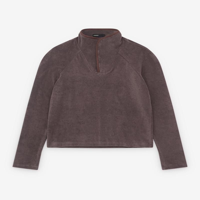 Derrick - Mens Near-Velvet Terry Zip-Up - (Moss)