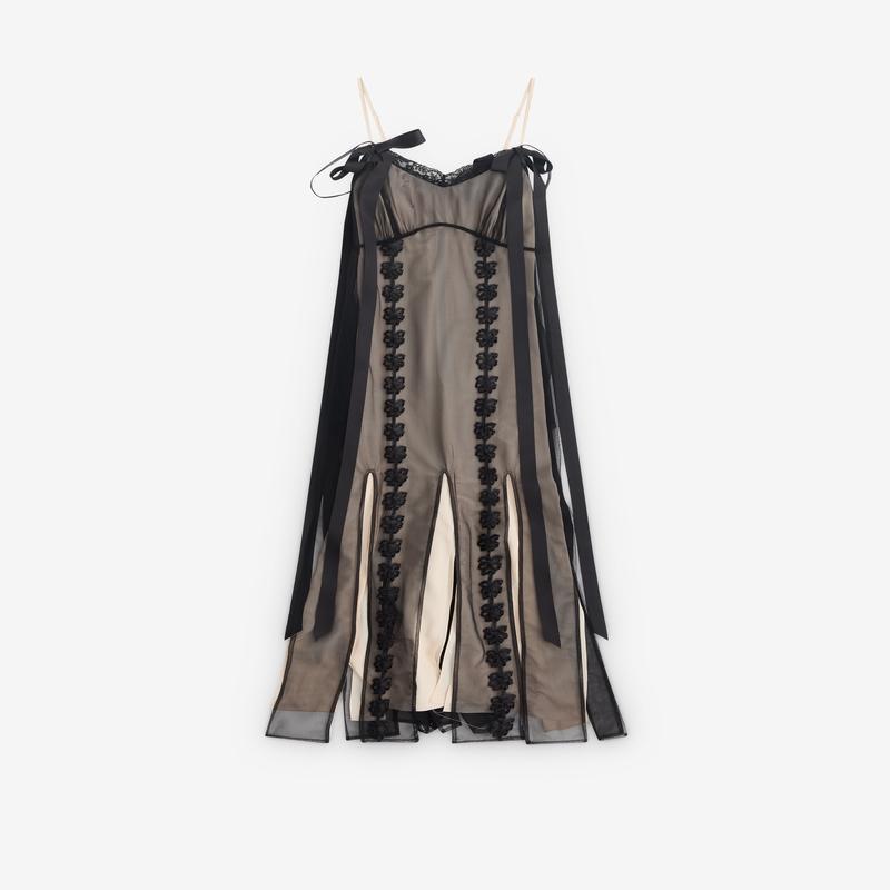 Simone Rocha - Layered Ribbon Daisy Chain Dress - (Black/Nude)