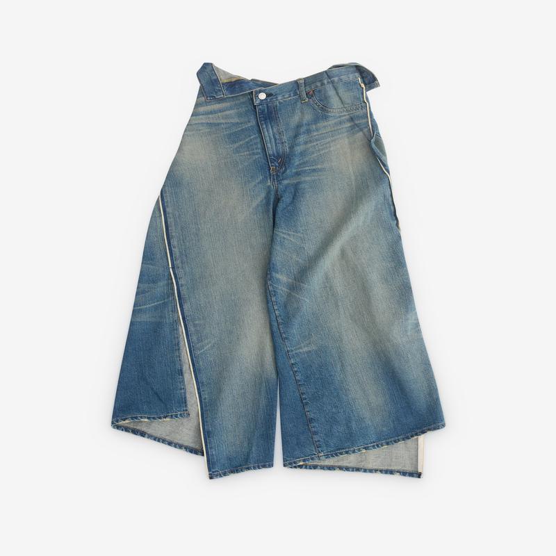 Junya Watanabe - Womens Levi's Asymmetric Wide Leg Jeans - (Stone Wash)