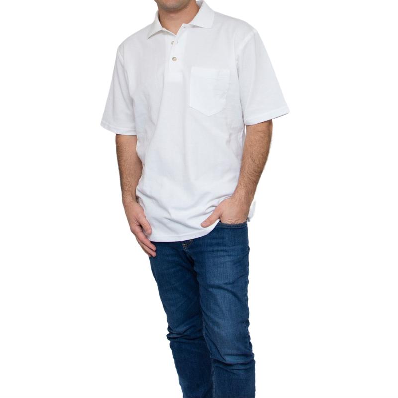 All American Clothing Pique Cotton Polo With Pocket